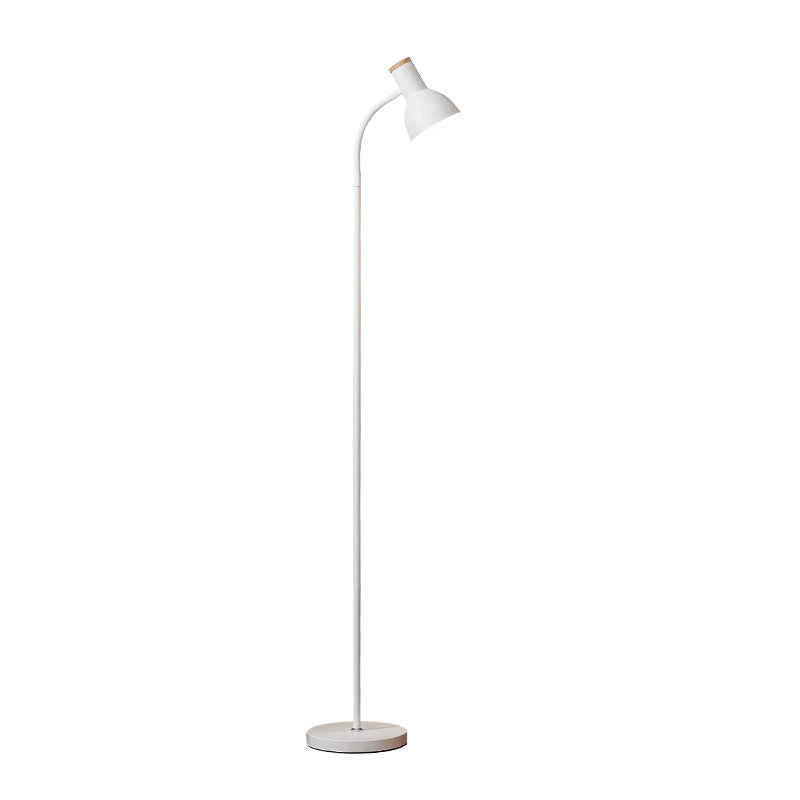 Flexibele kom schaduw bedrag leesvloer licht metallic 1 kop Noordse staande lamp