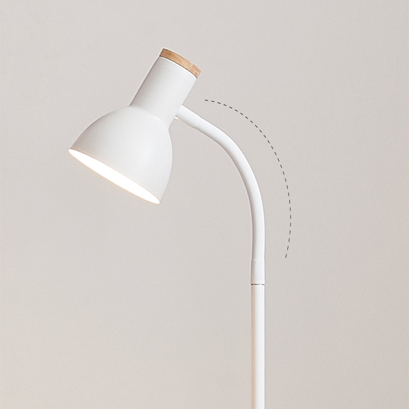 Flexibele kom schaduw bedrag leesvloer licht metallic 1 kop Noordse staande lamp