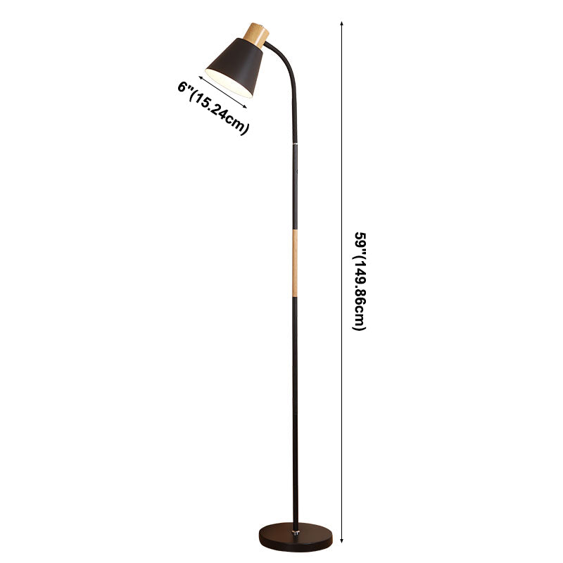 Macaron Conical Reading Floor Lamp Metallic 1-Light woonkamer vloerlicht