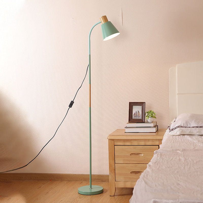 Macaron Conical Reading Floor Lamp Metallic 1-Light woonkamer vloerlicht