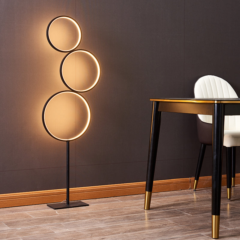 Metal Multi-Ring Floor Light Simplicity LED Standing Lamp for Living Room