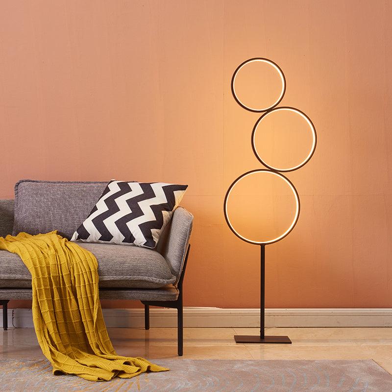 Metalen multi-ring vloerlicht Simplicity Led staande lamp voor woonkamer