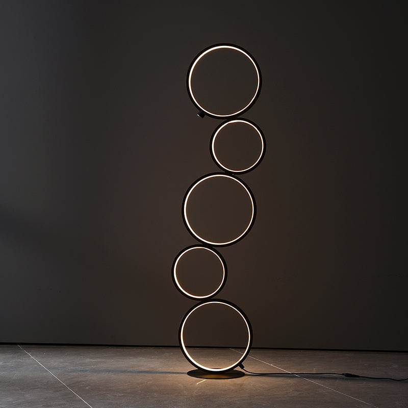 Metal Multi-Ring Floor Light Simplicity LED Standing Lamp for Living Room