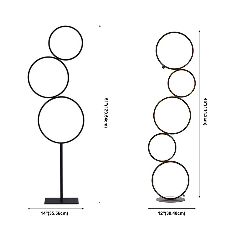 Metalen multi-ring vloerlicht Simplicity Led staande lamp voor woonkamer