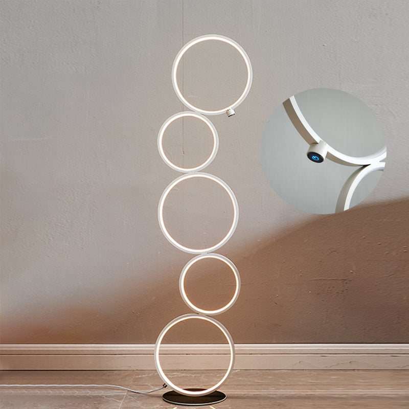 Metal Multi-Ring Floor Light Simplicity LED Standing Lamp for Living Room