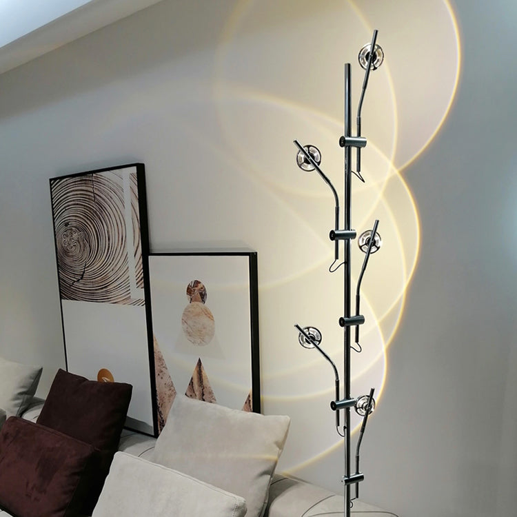 Chrome cirkels vloerlicht decoratieve metalen led zonsondergang lamp voor woonkamer