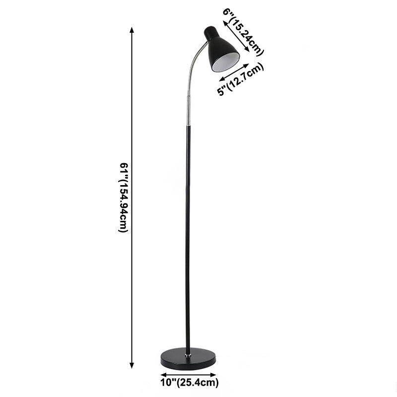 Lampe à sol en forme de cloche Nordic Metal 1 Bulbe Salon de lecture de sol Light