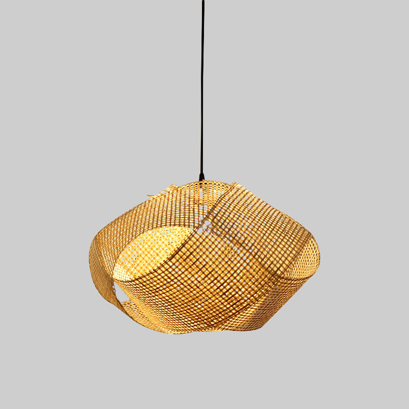Swirl Down Lighting Japanese bamboe 16 "/19,5" brede 1 kop vlasplasplafond suspensie lamp