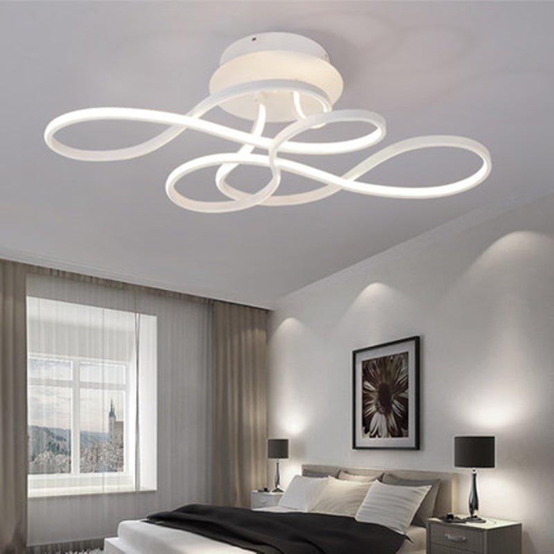 Modern Minimalist LED Ceiling Fixture Aluminium Linear Ceiling Light with Acrylic Shade