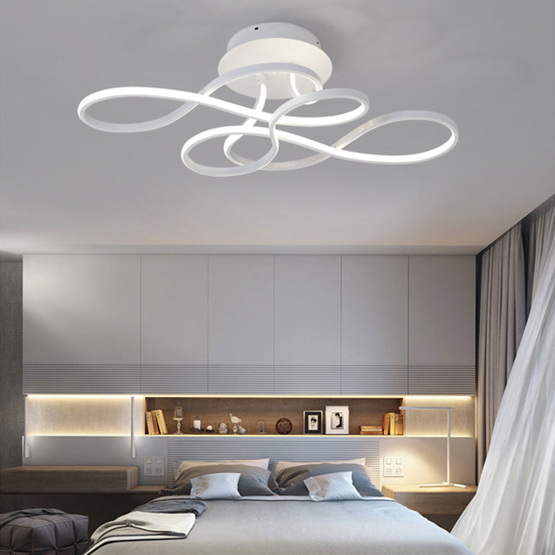 Modern Minimalist LED Ceiling Fixture Aluminium Linear Ceiling Light with Acrylic Shade