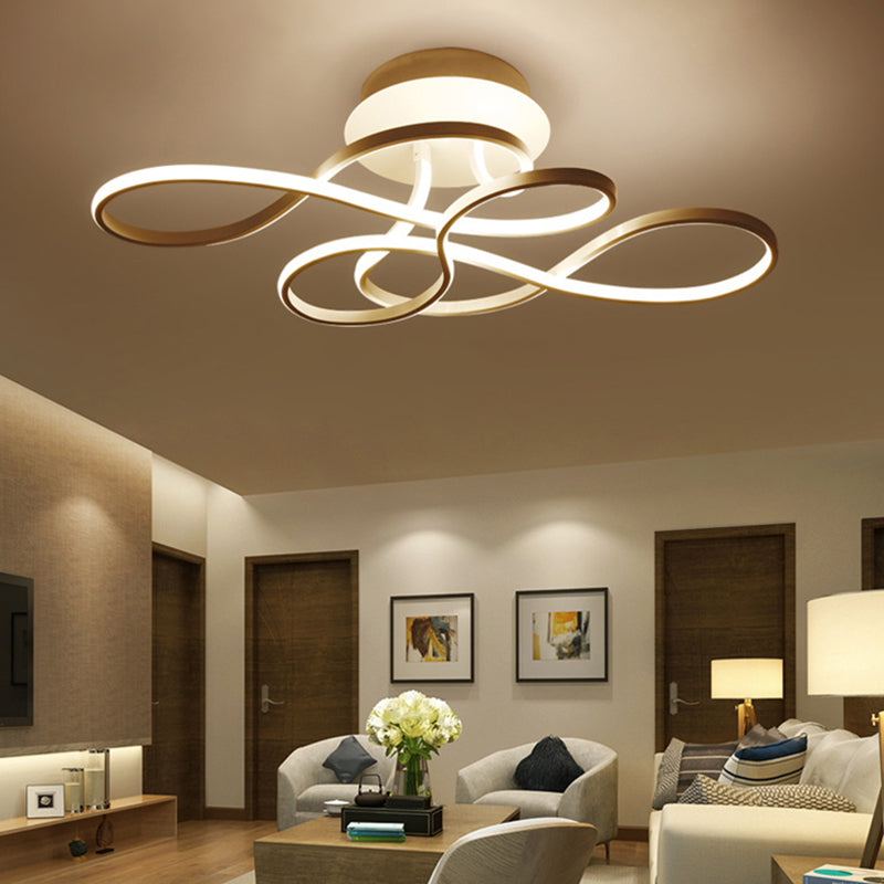 Modern Minimalist LED Ceiling Fixture Aluminium Linear Ceiling Light with Acrylic Shade