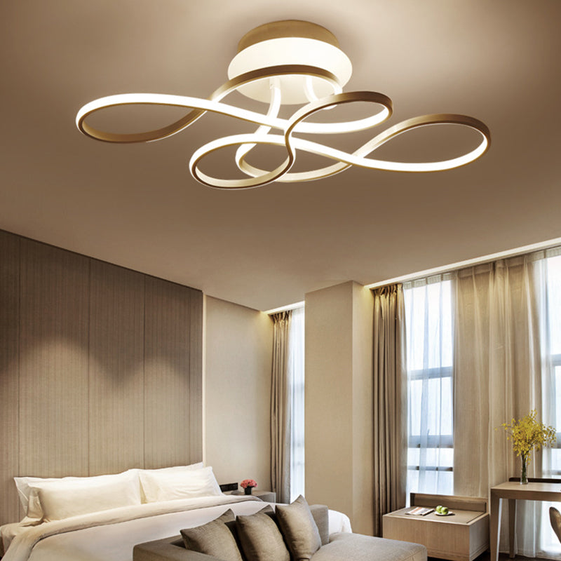 Modern Minimalist LED Ceiling Fixture Aluminium Linear Ceiling Light with Acrylic Shade