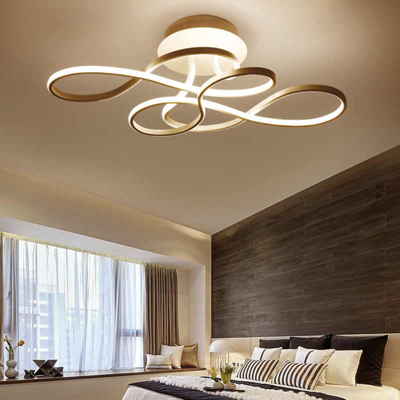 Modern Minimalist LED Ceiling Fixture Aluminium Linear Ceiling Light with Acrylic Shade