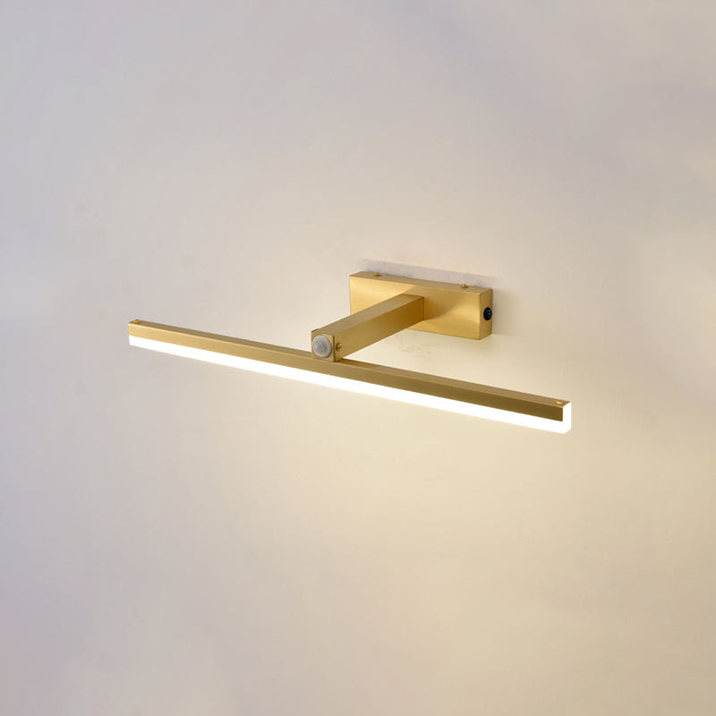 Contemporary Minimalism Style LED Copper Inductive Vanity Wall Lighting Light for Bathroom