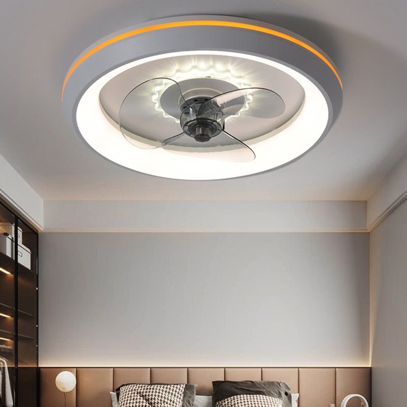 Moderni ventilatori a soffitto a LED Minimalista Luce a soffitto circolare in alluminio con ombra acrilica