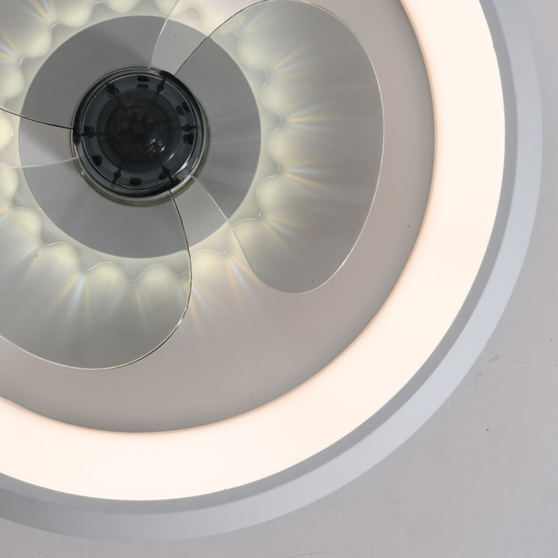 Moderni ventilatori a soffitto a LED Minimalista Luce a soffitto circolare in alluminio con ombra acrilica