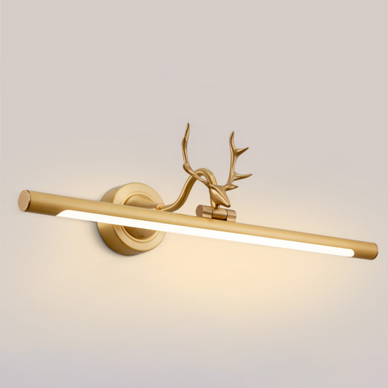 Postmodern Antlers Wall Sconce Gold One-Blub Metal Wall Mounted Lamps for Bathroom