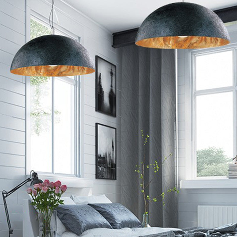 Metal Black Hanging Ceiling Light Dome Shaped Industrial Style Hanging Pendant Light