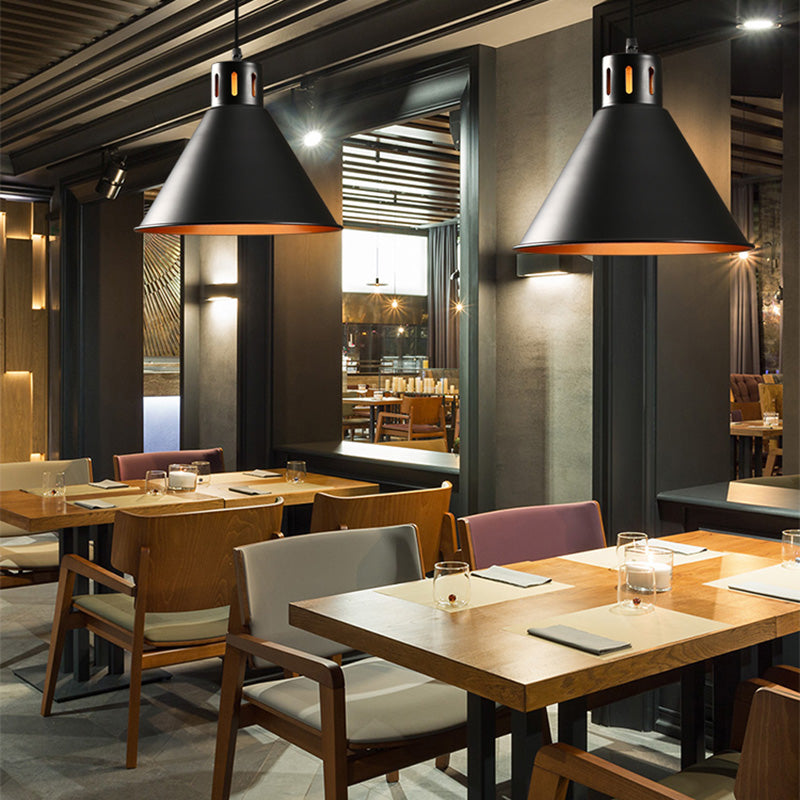 Black Shaded Pendant Ceiling Light Industrial Restaurant Metal Hanging Ceiling Light