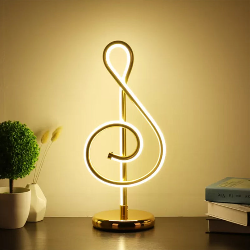 Minimalism Curved Task Lighting Acrylic LED Night Table Lamp in Gold, Warm/White Light