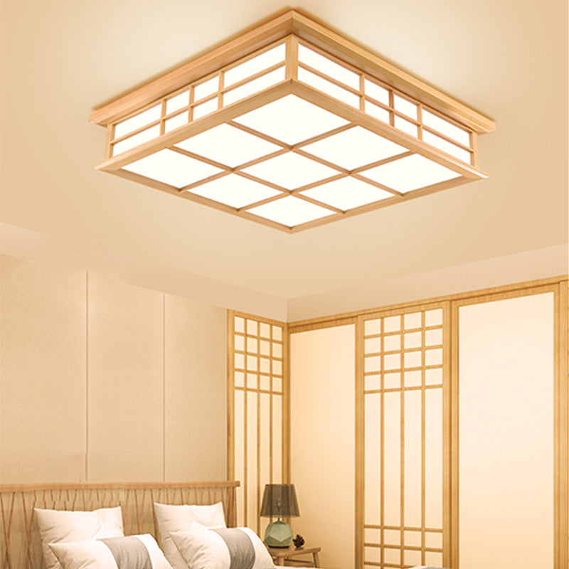 Square Flush Mount Lighting Fixtures Modern Beige Flush Montaggio Lampada con Acrilico Shade