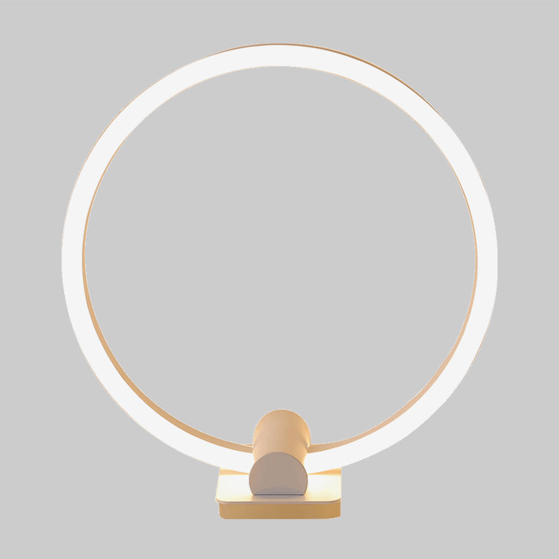 LED living Room Desk Light Modern White Task Lamp with Circular Acrylic Shade in Warm/White Light