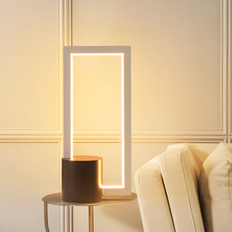 LED Étude de bureau lampe moderniste table blanche lumière avec une teinte acrylique rectangle en lumière chaude / blanche