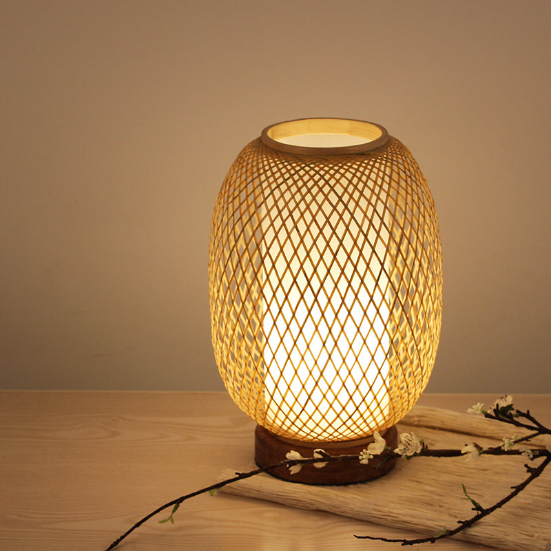 Éclairage de travail japonais à la main Bamboo 1 tête petite lampe de bureau en bois pour le chevet