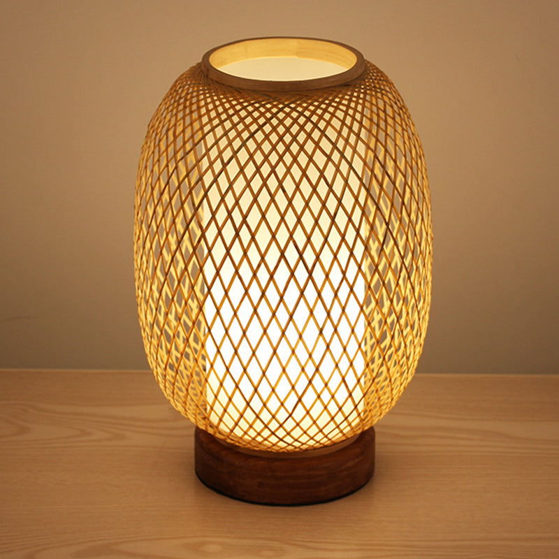 Éclairage de travail japonais à la main Bamboo 1 tête petite lampe de bureau en bois pour le chevet