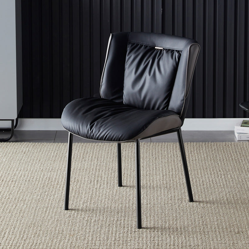 Home Scandinavische zijstoel gestoffeerde wingback metalen eetkamerstoel