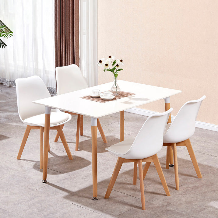 Contemporary Style Dining Room Chair Solid Back Armless Chair for Kitchen