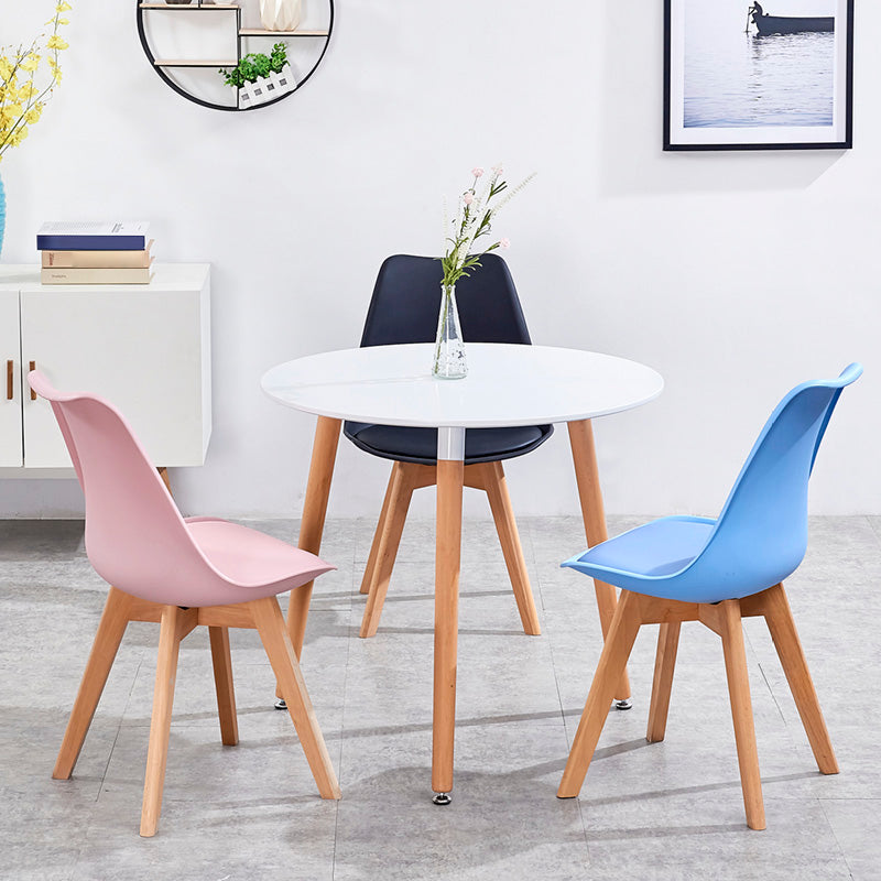 Contemporary Style Dining Room Chair Solid Back Armless Chair for Kitchen