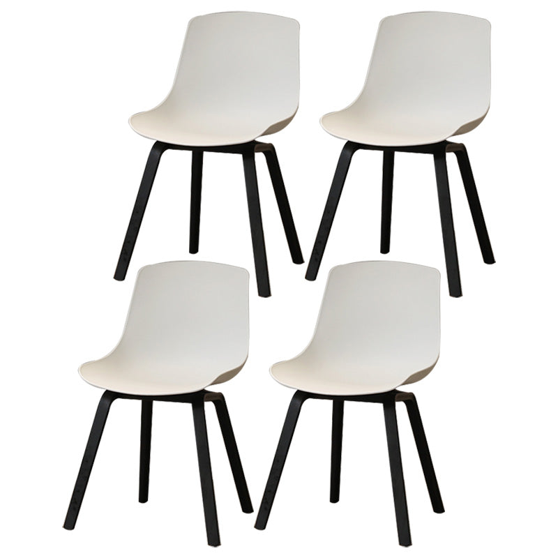 Contemporary Style Dining Room Chairs Solid Armless Chair with Wooden Legs