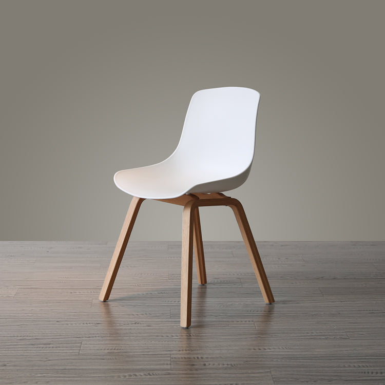 Contemporary Style Dining Room Chairs Solid Armless Chair with Wooden Legs