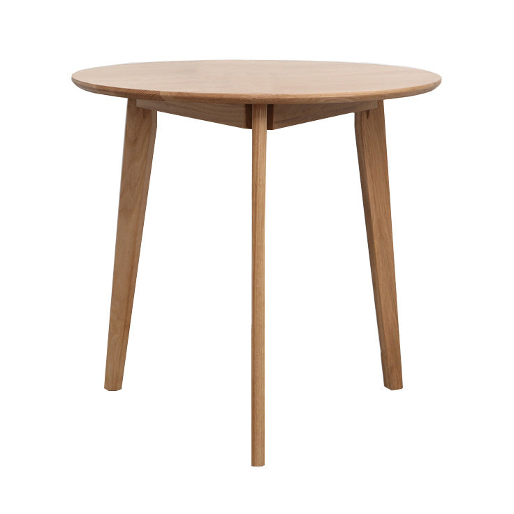 Contemporary Round Dining Room Table Oak Solid Wood Table for Home Use