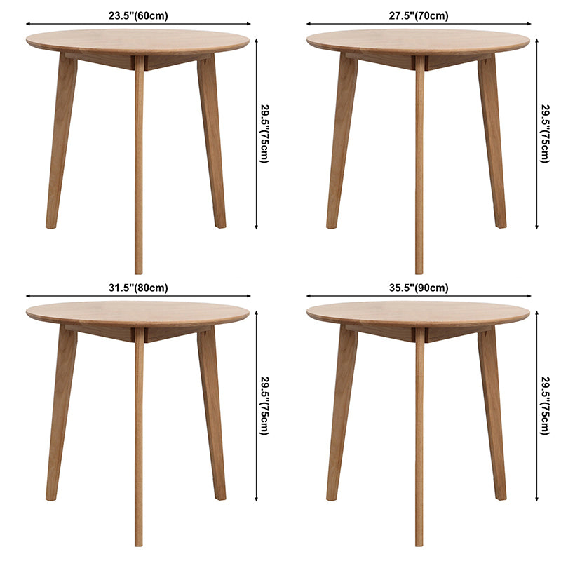 Contemporary Round Dining Room Table Oak Solid Wood Table for Home Use