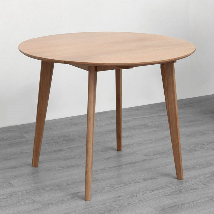 Contemporary Round Dining Room Table Oak Solid Wood Table for Home Use