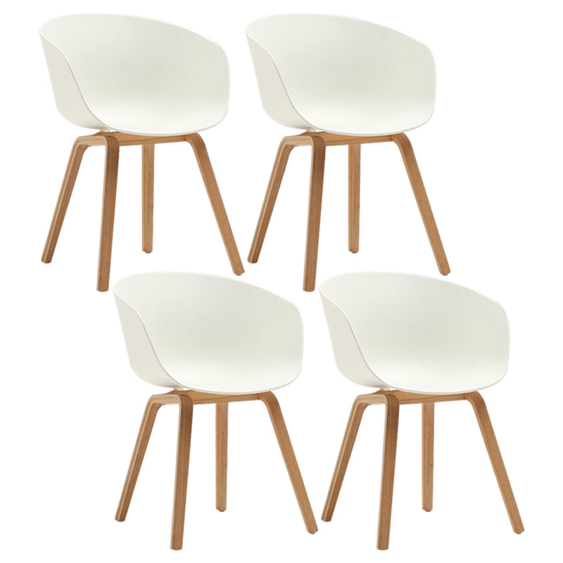 Contemporary Style Dining Room Chairs Solid Arm Chair with Wooden Legs