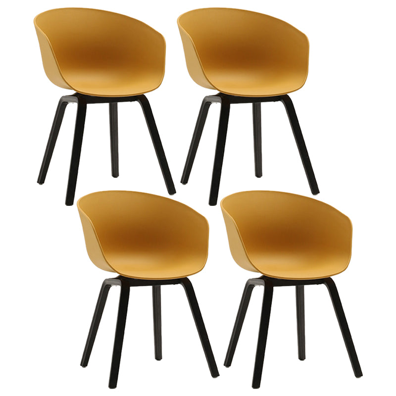 Contemporary Style Dining Room Chairs Solid Arm Chair with Wooden Legs