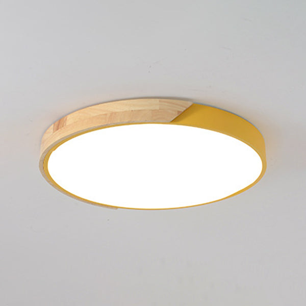 Circulaire Flush Lumière Macaron Acrylique Flush Mount Lighting for Bedroom in White