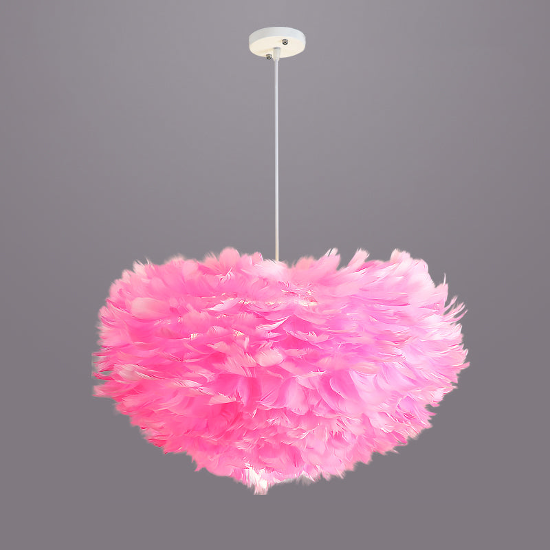 Feather Pendant Lamp Nordic Modern Bedroom Feather Hanging Chandelier Lamp