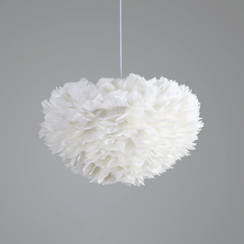 Feather Pendant Lamp Nordic Modern Bedroom Feather Hanging Chandelier Lamp