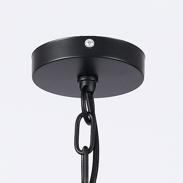 Industrial Cylinder Pendant Lamp 1 Light Metal Hanging Light Fixture Without Plants in Black