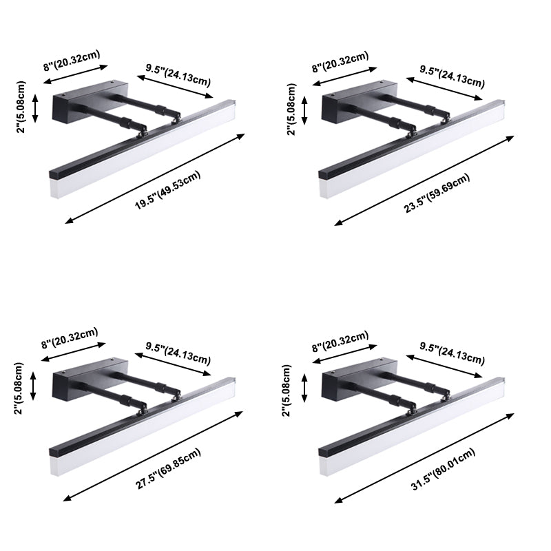 Minimalistische Spiegel -LED -Wandleuchtenleuchten mit Acrylschatten für Badezimmer