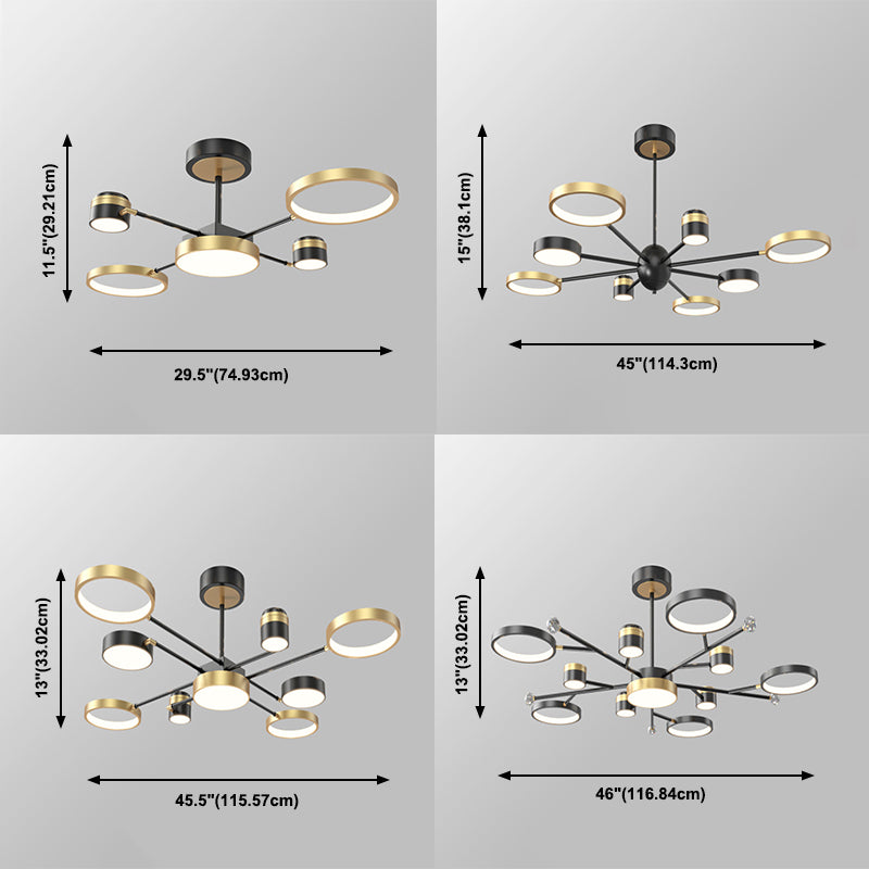 Éclairage de lustre à LED en métal Lumière de lustre moderne Light pour le salon