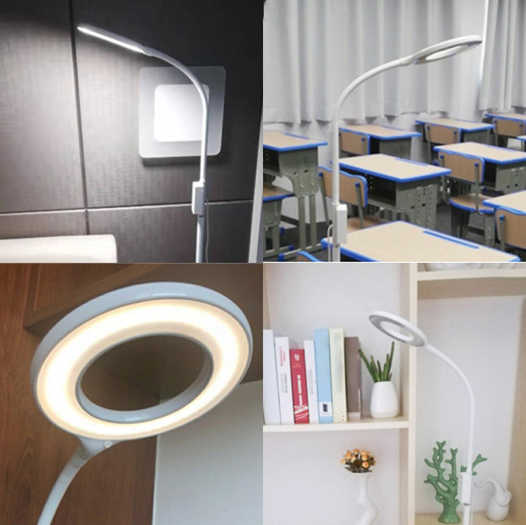 White O Shade Floor Lamp Simplicity Acrylic LED Standing Light for Study Room