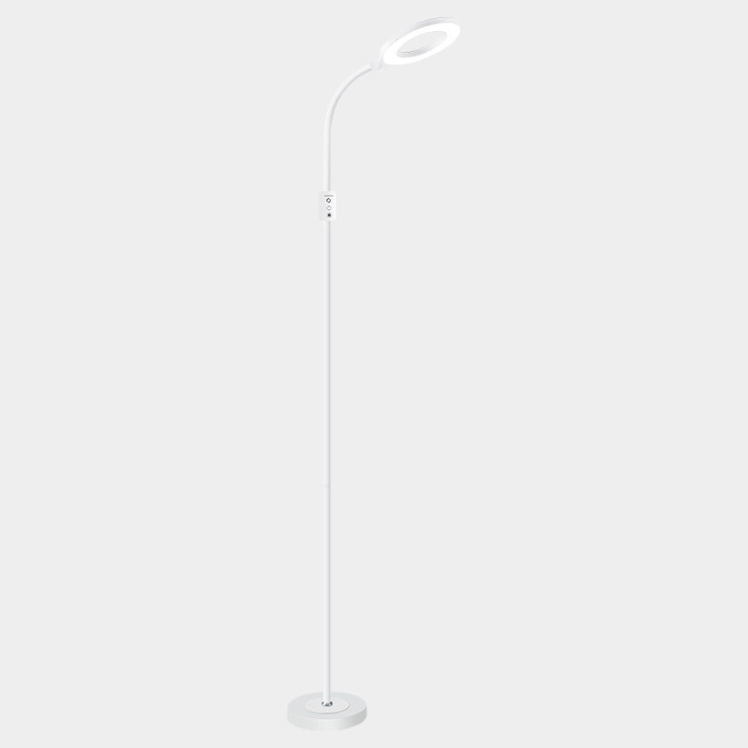 White O Shade Floor Lamp Simplicity Acrylic LED Standing Light for Study Room