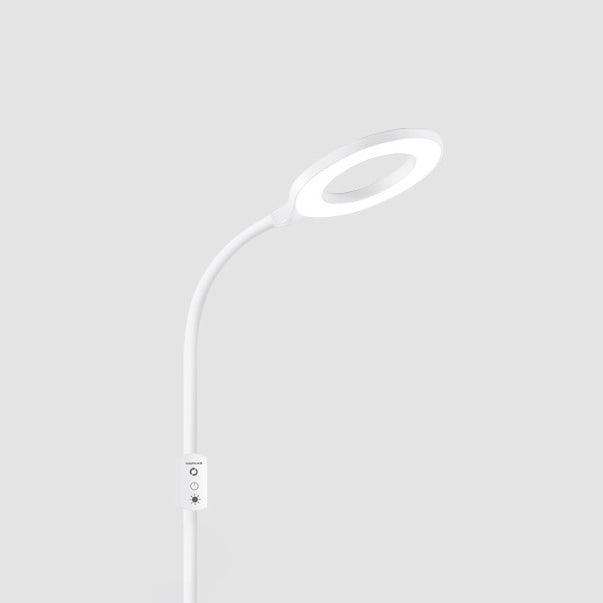 White O Shade Floor Lamp Simplicity Acrylic LED Standing Light for Study Room