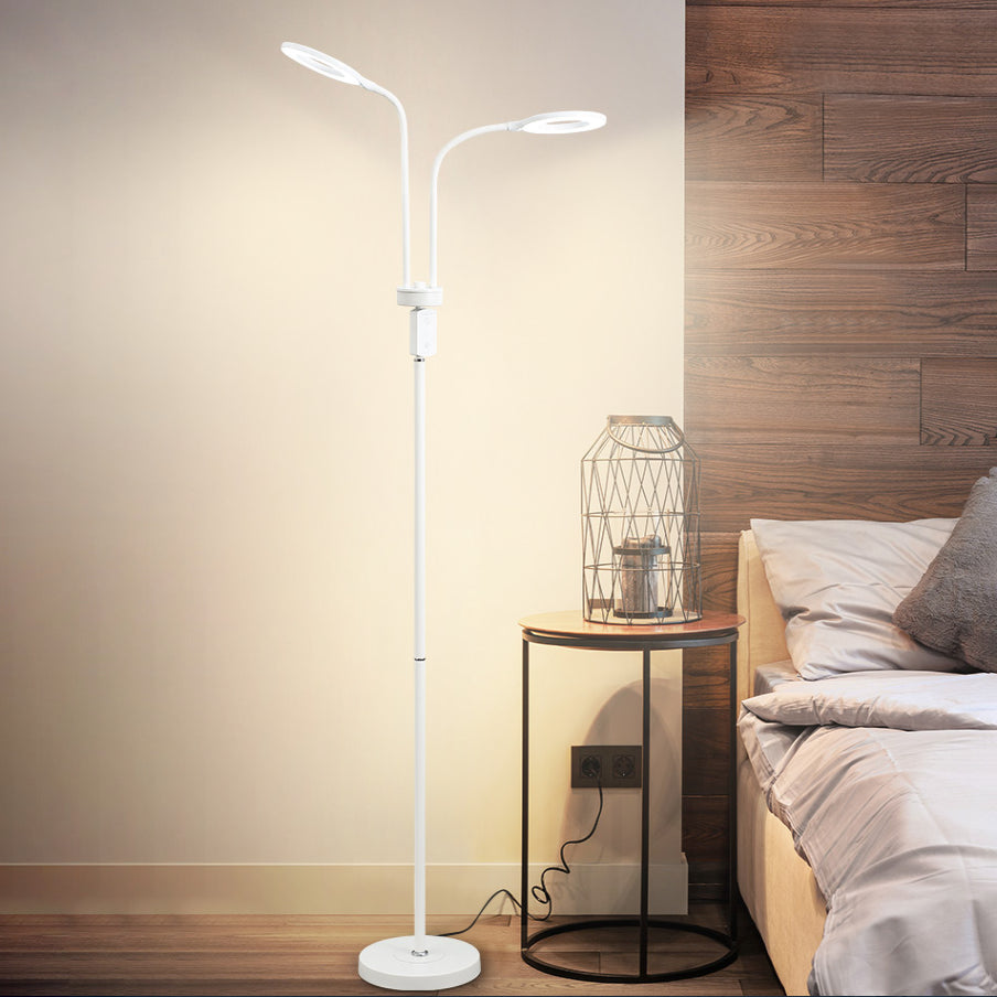 White O Shade Floor Lamp Simplicity Acrylic LED Standing Light for Study Room