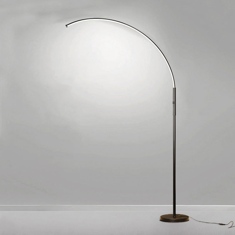 Pâch de pêche en métal clair sol léger nordique LED linéaire lampadaire pour chambre à coucher